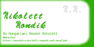 nikolett mondik business card